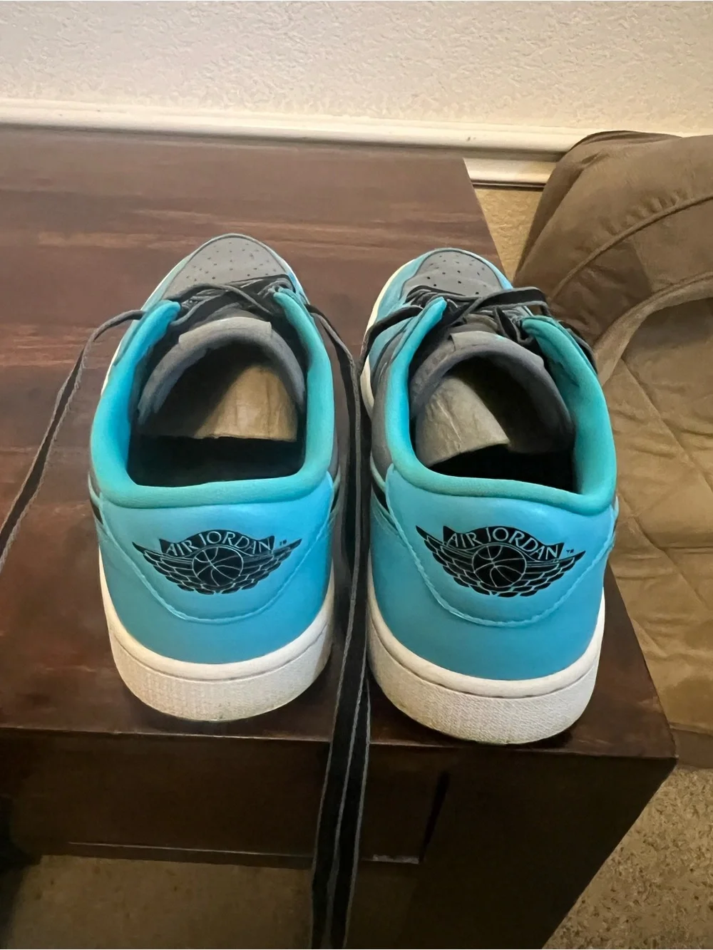 Jordan Men’s Low Top Sneakers in Gray & Teal